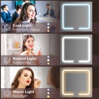 HOMCOM Makeup Vanity Table with Mirror and Lights, Modern Dressing Desk with 7 Drawers, 8 Shelves, 3 Lighting Modes, White(m-4)