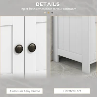 kleankin Pedestal Sink Storage Cabinet, Bathroom Under Sink Cabinet with 2 Doors and Open Shelf, Bathroom Vanity, White(m-6)