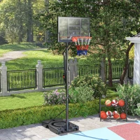 Soozier Basketball Hoop Outdoor, 4.4-10ft Portable Basketball Goal with Wheels and 44.5" Backboard, for Teenagers Youth Adults(m-9)