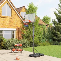 Soozier Basketball Hoop Outdoor, 4.4-10ft Portable Basketball Goal with Wheels and 44.5" Backboard, for Teenagers Youth Adults(m-8)