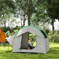 Outsunny 2000mm Waterproof SUV Tent, Car Tent with 3 Doors and Mesh Window, for 5-6 Person Camping Travel, Grey and Green(m-7)