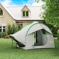 Outsunny 2000mm Waterproof SUV Tent, Car Tent with 3 Doors and Mesh Window, for 5-6 Person Camping Travel, Grey and Green(m-10)