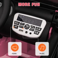 Qaba 12V Battery Powered Ride on Car, Ride on Truck w/ Remote, 4 Suspension Wheels, Music Horn Lights, Pink(m-8)