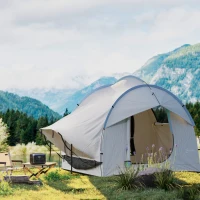 Outsunny 2000mm Waterproof SUV Tent, Car Tent with 3 Doors and Mesh Window, for 5-6 Person Camping Travel, Grey and Blue(m-9)