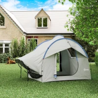 Outsunny 2000mm Waterproof SUV Tent, Car Tent with 3 Doors and Mesh Window, for 5-6 Person Camping Travel, Grey and Blue(m-10)