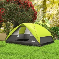 Outsunny Pop Up Camping Tent, 3-4 Person Family Tent, Waterproof Dome Tent with Mesh Window, Storage Pockets and Hook(m-8)