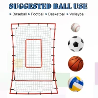Soozier Pitch Back 5 Angles Adjustable Rebounder Net Goal Pitching and Throwing Practice Partner, Baseball/Soccer/Football/Basketball/Volleyball Daily Training(m-6)