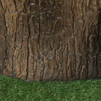 Outsunny Tree Stump Decorative Garden Stool, 15" Outdoor Stool Side Table Plant Stand Footstool for Indoor Outdoor, Brown(m-10)