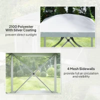 Outsunny Pop-Up Tent, Foldable Screen Tent with Carry Bag, Zippered Door and Ground Stakes, Fits 3-4 People, Light Grey(m-5)