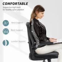 Vinsetto Mesh Office Chair, Mid-Back Computer Desk Chair with Lumbar Back Support, Adjustable Height, and Flip-Up Arms, Black(m-4)