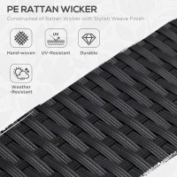 Outsunny 4 Pieces Sectional Patio Furniture Set, Rattan Wicker Patio Chairs Outdoor Coffee Set with Cushions, Cream White(m-4)