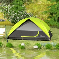 Outsunny Pop Up Camping Tent, 3-4 Person Family Tent, Waterproof Dome Tent with Mesh Window, Storage Pockets and Hook(m-9)