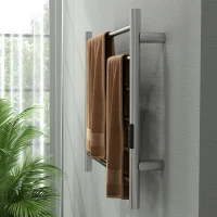 HOMCOM Towel Warmer, Stainless Steel Smart WiFi Heated Towel Rack, Wall Mounted with 6 Bars and Adjustable Temperature, Silver(m-10)