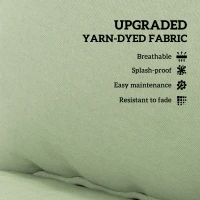 Outsunny 4-Piece Seat Cushion Pillows Replacement, Patio Chair Cushions Set with Back for Indoor Outdoor, Green(m-4)