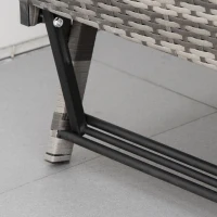 Outsunny Convertible Wicker Loveseat Grey Patio Chaise Lounge(m-11)