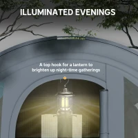 Outsunny 5-6 Person Camping Tent with Living Room and Bedroom, 3000mm Waterproof Tunnel Large Family Tent, Grey and Blue(m-5)