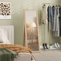 HOMCOM 58" x 20" Floor Standing Mirror, Full Body Mirror for Bedroom, Living Room, Oak(m-7)