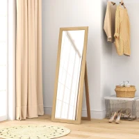 HOMCOM 58" x 20" Floor Standing Mirror, Full Body Mirror for Bedroom, Living Room, Oak(m-10)