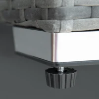 Outsunny 7pc Garden Wicker Sectional Set w/ Tea Table Patio Rattan Lounge Sofa Outdoor Deck Furniture Light Grey(m-12)