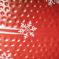 HOMCOM Christmas Tree Collar, 26" Metal Tree Ring Skirt, Home Xmas Decoration with Snowflake Engraving, Red(m-10)