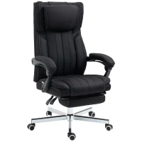 Vinsetto High-Back Massaging Office Chair Reclining Office Chair with Footrest Headrest Swivel Wheels Adjustable Height Black(m-11)