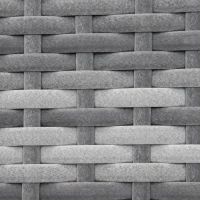 Outsunny Convertible Wicker Loveseat Grey Patio Chaise Lounge(m-12)