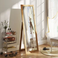 HOMCOM 58" x 20" Floor Standing Mirror, Full Body Mirror for Bedroom, Living Room, Oak(m-6)