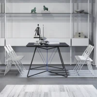 HOMCOM Set of 4 Metal Foldable Chairs, Corduroy Padded Folding Chairs with Cushion Seat and Open Back for Indoor, White(m-10)