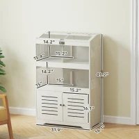 PawHut Large Hamster Cage for Multiple Small Pets, Rat Cage with Storage Cabinet, Clear Transparent Panels, Cream White(m-3)