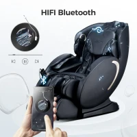 BOSSCARE 3D Zero Gravity Massage Chair with Voice and App Control, Back Heating, Full Body Shiatsu Recliner, 52" L x 29" W x 43" H, Black(m-6)