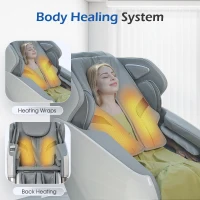 BOSSCARE Zero Gravity Massage Chair with Back Heating, 3D Massage Rollers, AI Voice, App Control Dual SL Track Full Body Recliner, Gray(m-6)