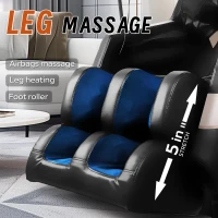 Massage Chair Recliner with Zero Gravity, Full Body Air Pressure, Automatic Modes, Heating Function, Bluetooth Audio, 55" D x 27.5" W x 47" H, Black(m-7)
