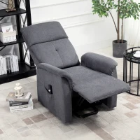HOMCOM Power Lift Chair Electric Recliner Sofa for Elderly with Remote Control & Side Pocket for Living Room, Grey(m-7)