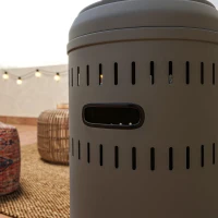 Outsunny 48000 BTU Portable Outdoor Propane Heater, Free Standing Adjustable Patio Gas Heater with Tip-over Protection and Wheels for Garden, 32.3" x 32.3" x 87.8", Grey(m-10)