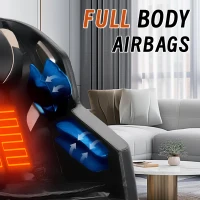Massage Chair Recliner with Zero Gravity, Full Body Air Pressure, Automatic Modes, Heating Function, Bluetooth Audio, 55" D x 27.5" W x 47" H, Black(m-8)