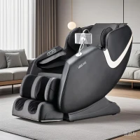 BOSSCARE Full Body Massage Chair with AI Voice and App Control, Heat Therapy, Zero Gravity Shiatsu Recliner with Touch Remote Tablet, Black(m-1)