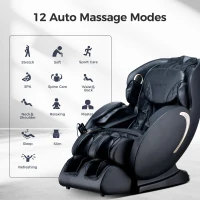 BOSSCARE 3D Zero Gravity Massage Chair with Voice and App Control, Back Heating, Full Body Shiatsu Recliner, 52" L x 29" W x 43" H, Black(m-5)