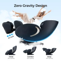 BOSSCARE 3D Zero Gravity Massage Chair with Voice and App Control, Back Heating, Full Body Shiatsu Recliner, 52" L x 29" W x 43" H, Black(m-7)