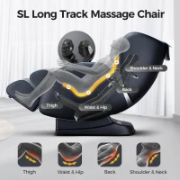 BOSSCARE 3D Shiatsu Zero Gravity Massage Chair with App and Bluetooth Control, Heated Back Full Body Recliner, 53" L x 29" W x 42.5" H, Black(m-5)