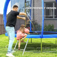 Soozier 8ft Trampoline Outdoor, ASTM Certified, with Circular Base, Enclosure Net, Ladder and Curved Poles(m-6)