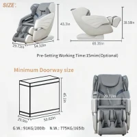 BOSSCARE Zero Gravity Massage Chair with Back Heating, 3D Massage Rollers, AI Voice, App Control Dual SL Track Full Body Recliner, Gray(m-3)
