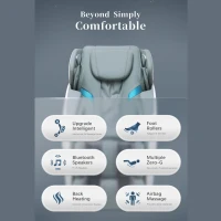 SL Track Massage Recliner with Bluetooth Speaker, Foot Roller, Airbag Massage, Zero Gravity Full Body Recliner, 54.5" L x 30" W x 43.5" H, Black(m-8)