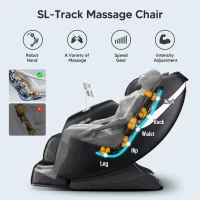 BOSSCARE Full Body Massage Chair with AI Voice and App Control, Heat Therapy, Zero Gravity Shiatsu Recliner with Touch Remote Tablet, Black(m-5)