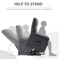 HOMCOM Power Lift Chair Electric Recliner Sofa for Elderly with Remote Control & Side Pocket for Living Room, Grey(m-6)