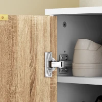 HOMCOM Shoe Storage Cabinet for 15 Pairs, Freestanding Shoe Cabinet with Doors and Adjustable Shelves for Hallway, White(m-10)