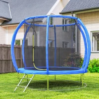 Soozier 8ft Trampoline Outdoor, ASTM Certified, with Circular Base, Enclosure Net, Ladder and Curved Poles(m-7)