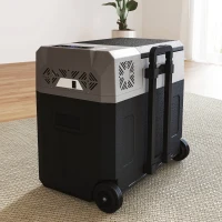 Outsunny 50 Liter Car Refrigerator Portable Freezer 12/24V Electric Cooler Box for Camping, Travel, Picnic, Down to -20℃(m-10)