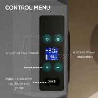 Outsunny 50 Liter Car Refrigerator Portable Freezer 12/24V Electric Cooler Box for Camping, Travel, Picnic, Down to -20℃(m-5)