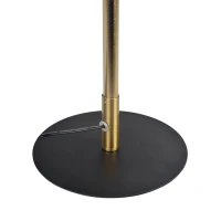 LED Table Lamp with On/Off Switch, Round Metal Base, Energy-Efficient Lighting, Ideal for Home Decor, 7" L x 7" W x 19" H, Black+Gold(m-4)