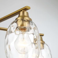 Elegance Five-Light Linear Arm Chandelier with Golden Brass Finish and Clear Water Glass, 24" L x 24" W x 20.5" H, Clear+Gold(m-8)